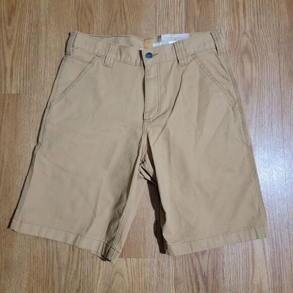 Carhartt Rugged Flex Rigby Work Shorts Relaxed Fit 31 X 10 Hickory Kakhi Cotton - Picture 3 of 13
